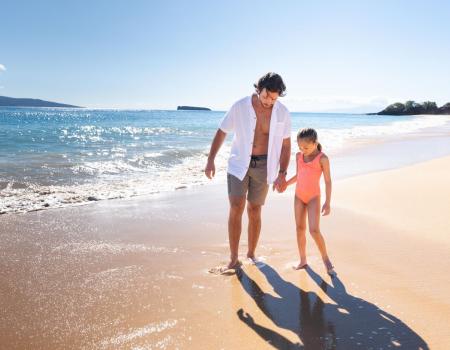 Father Daughter walk on the beach Holiday Gift of Travel